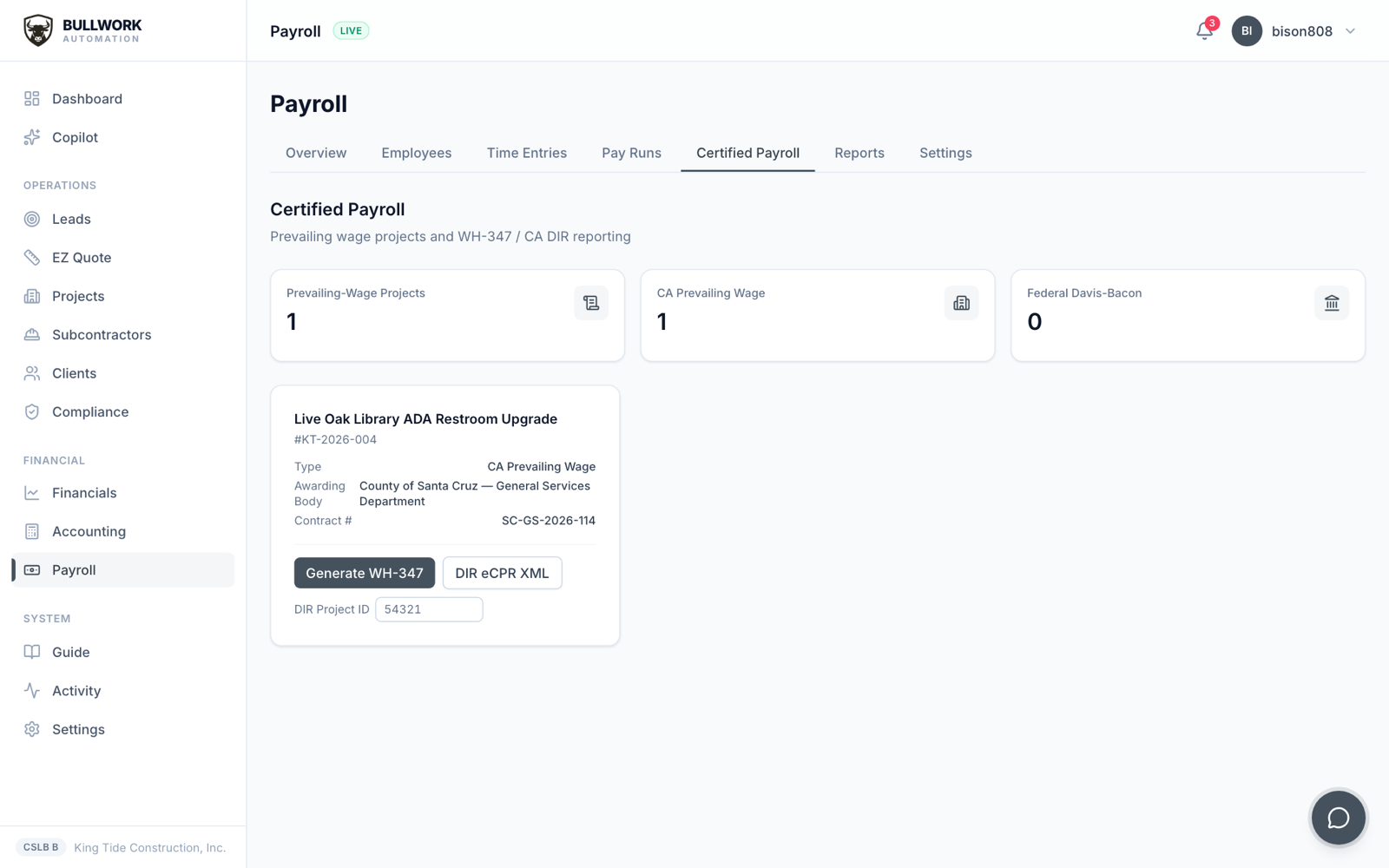 Bullwork Automation product screenshot